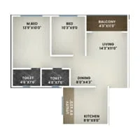 Pioneer Lumina Charholi 2 BHK Floor Plan Image