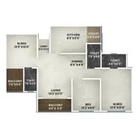 Pioneer Lumina Charholi 3 BHK Floor Plan Image